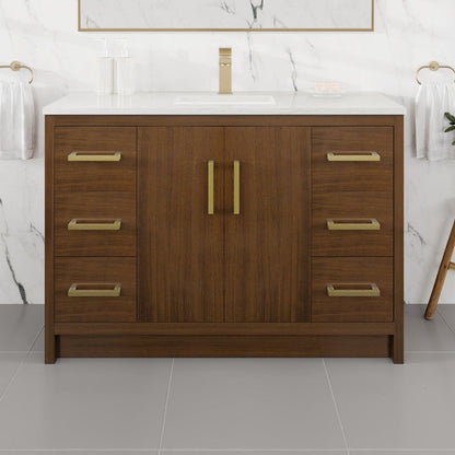 Eviva Curio Bath Vanity with Carrara Quartz Top and Undermount Porcelain Sink (24"-60")