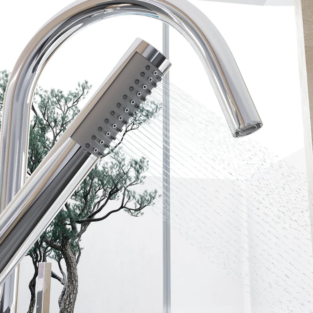 Eviva Modem Single-Handle Freestanding Tub Faucet with Hand Shower – Polished Chrome
