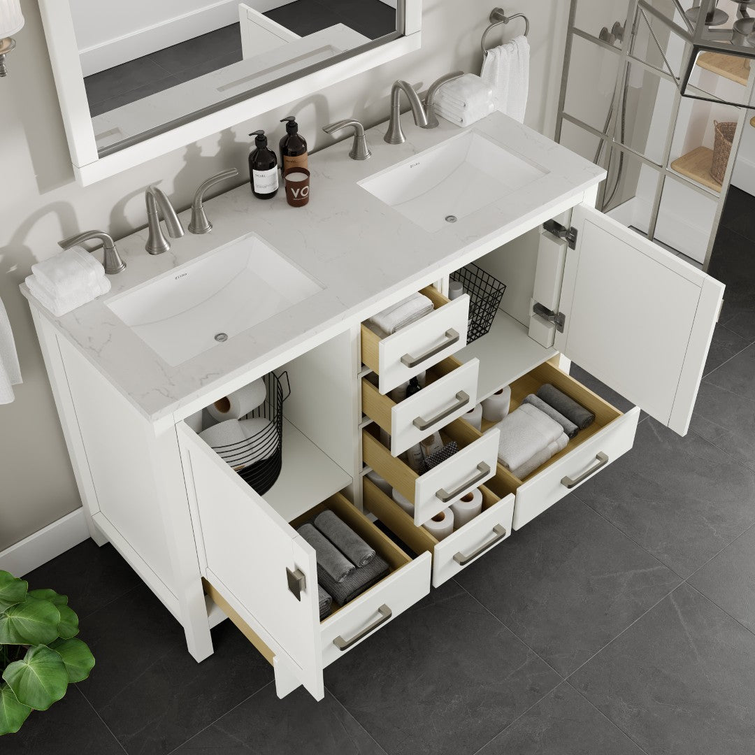 Eviva Aberdeen Bath Vanity with Counter Top and Undermount Porcelain Sink (24"-96")