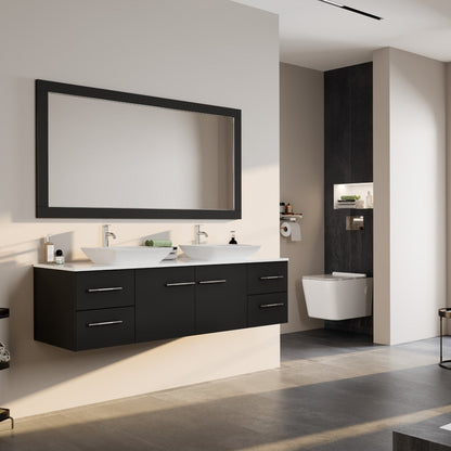 Eviva Aberdeen 72" x 30" Rectangular White Wooden Framed Mirror