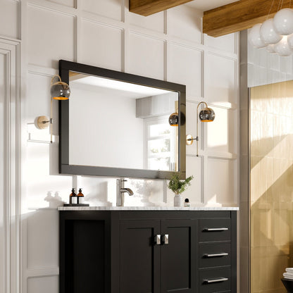 Eviva Aberdeen 72" x 30" Rectangular White Wooden Framed Mirror