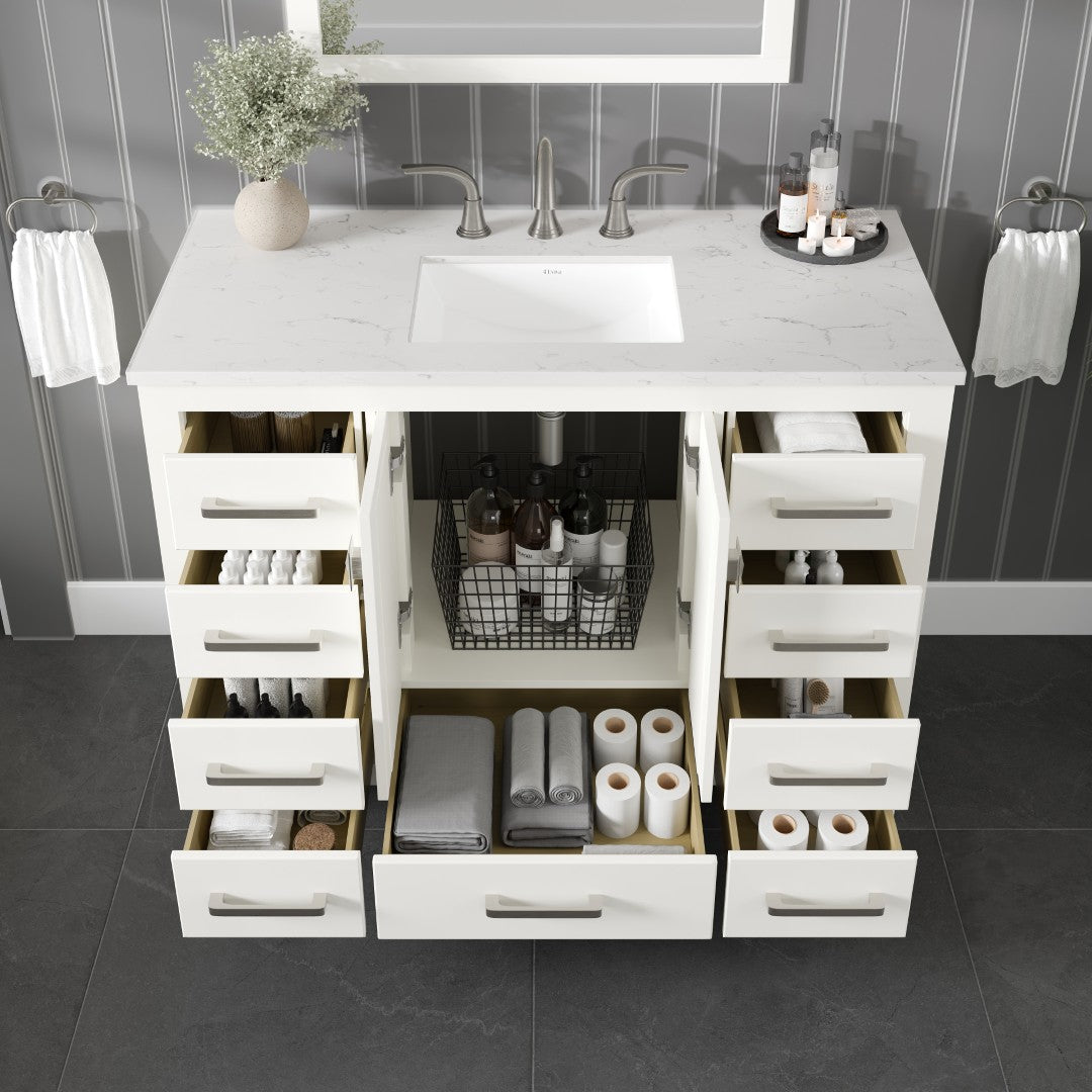 Eviva Aberdeen Bath Vanity with Counter Top and Undermount Porcelain Sink (24"-96")
