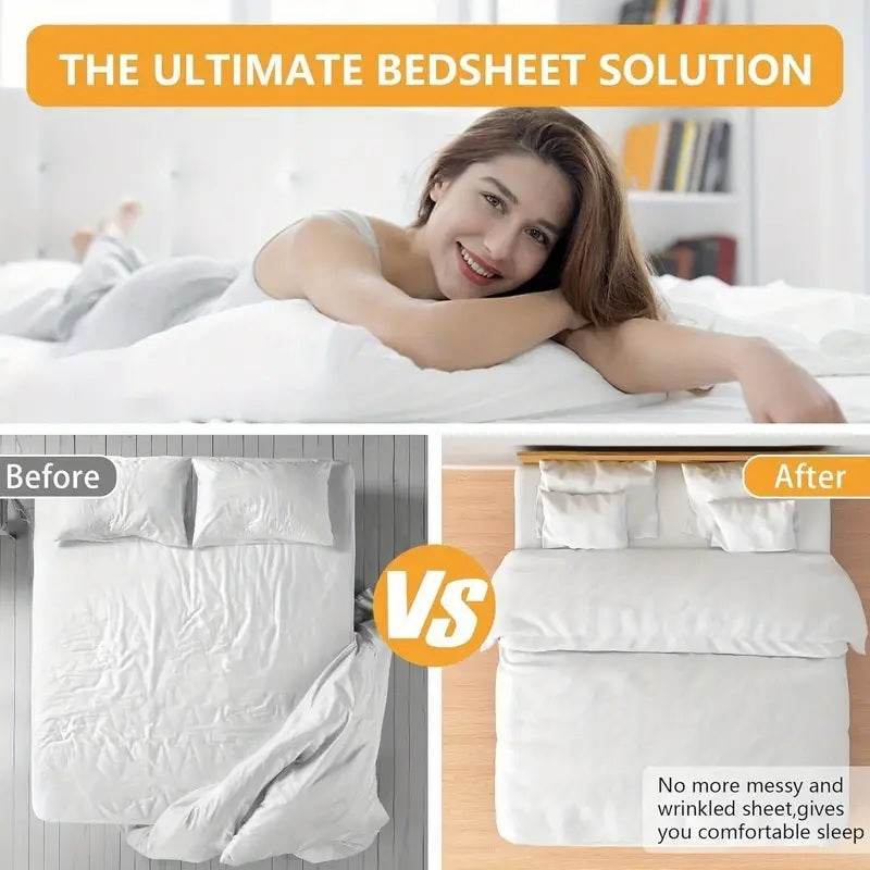 4pcs Invisible Non-Slip Bed Sheet Grippers – Secure Fasteners for Sheet Corners