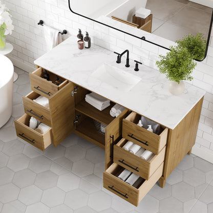 Eviva Graham Bath Vanity with Engineered Stone Top and Integrated Sink (30"-72")