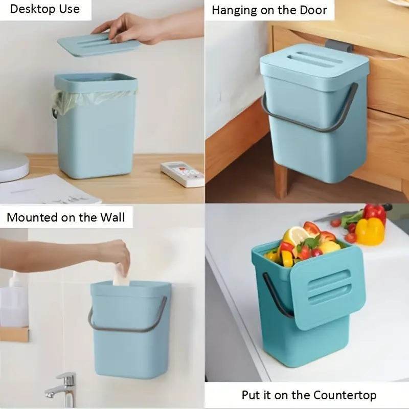 Space Saving Trash Can with Silent Lid