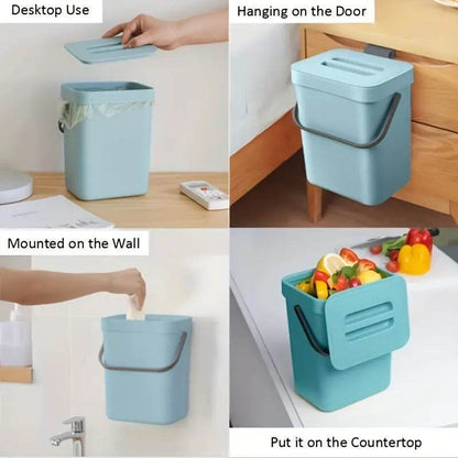 Space Saving Trash Can with Silent Lid