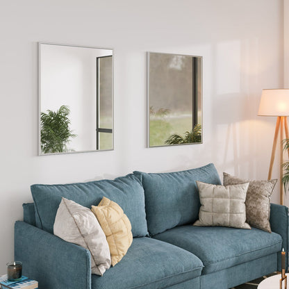Eviva Vista Brushed Nickel Metal Framed Mirror