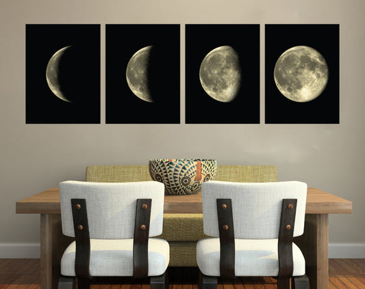 Moon Phases Set Of 4 Wall Decals | Home Decor | Kitchen + Metal