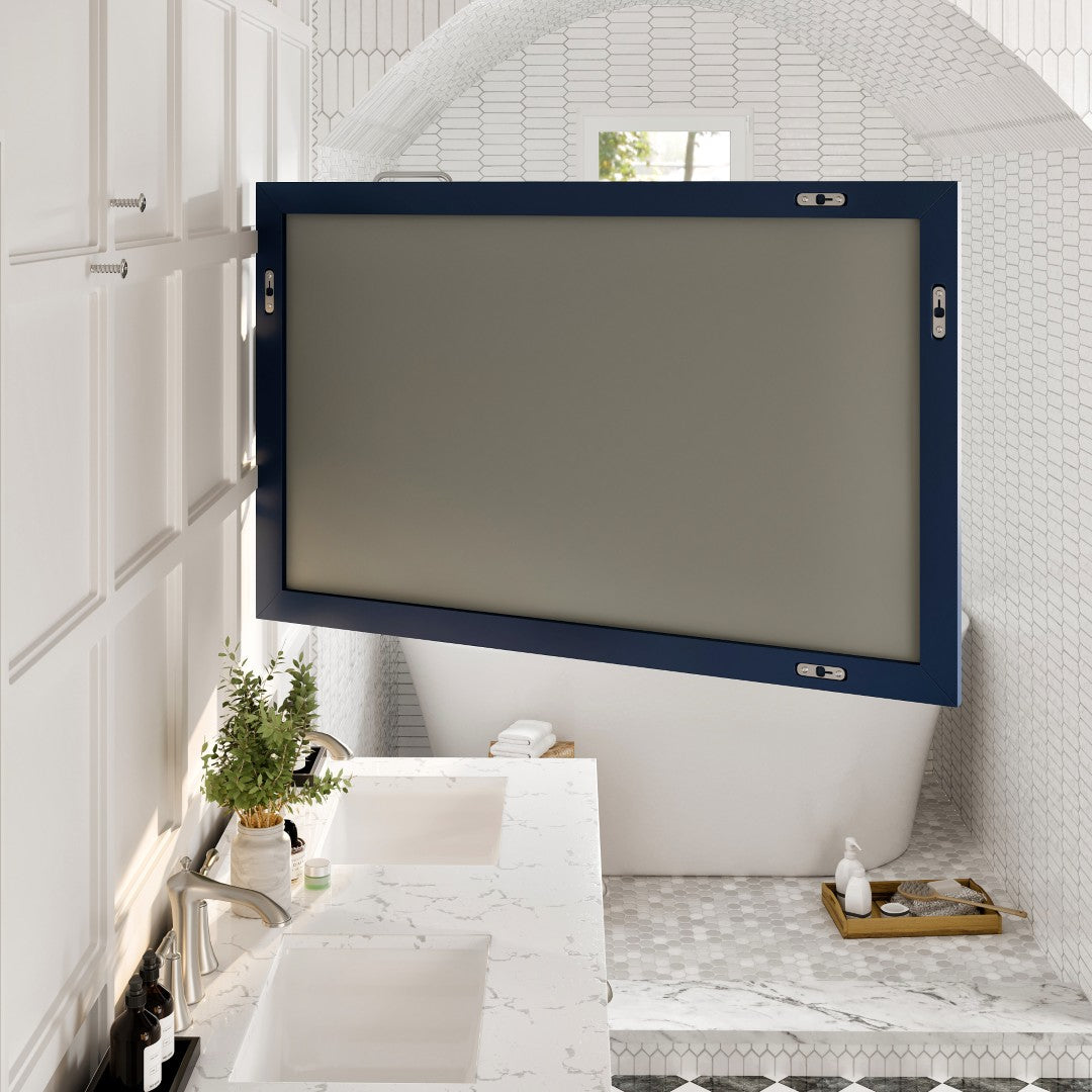 Eviva Acclaim 60" x 30" Rectangular Blue Wooden Framed Mirror