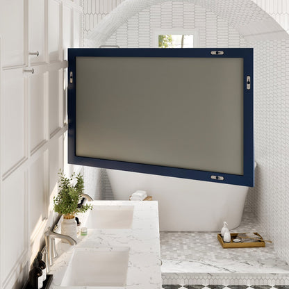 Eviva Acclaim 60" x 30" Rectangular Blue Wooden Framed Mirror