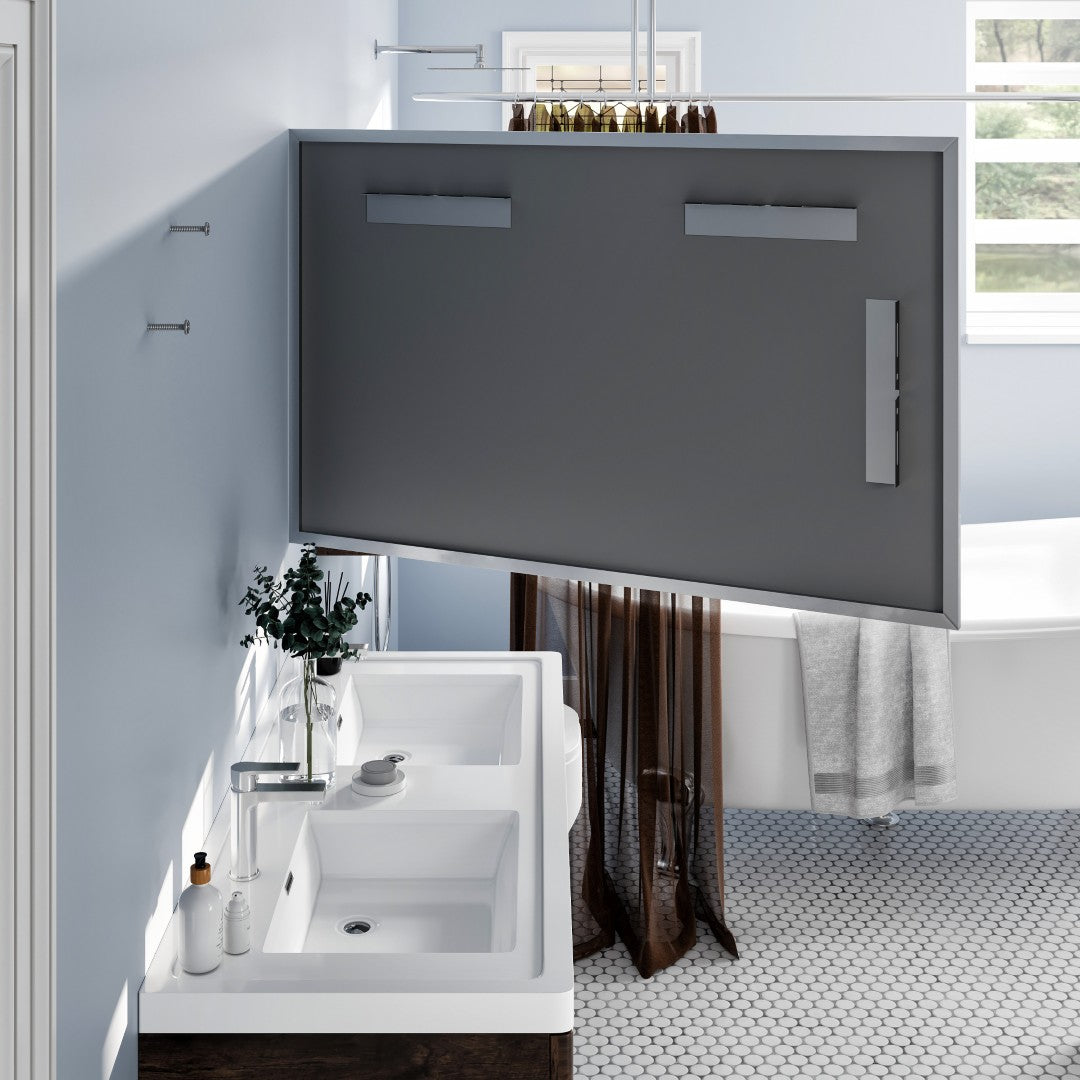 Eviva Vista Brushed Nickel Metal Framed Mirror