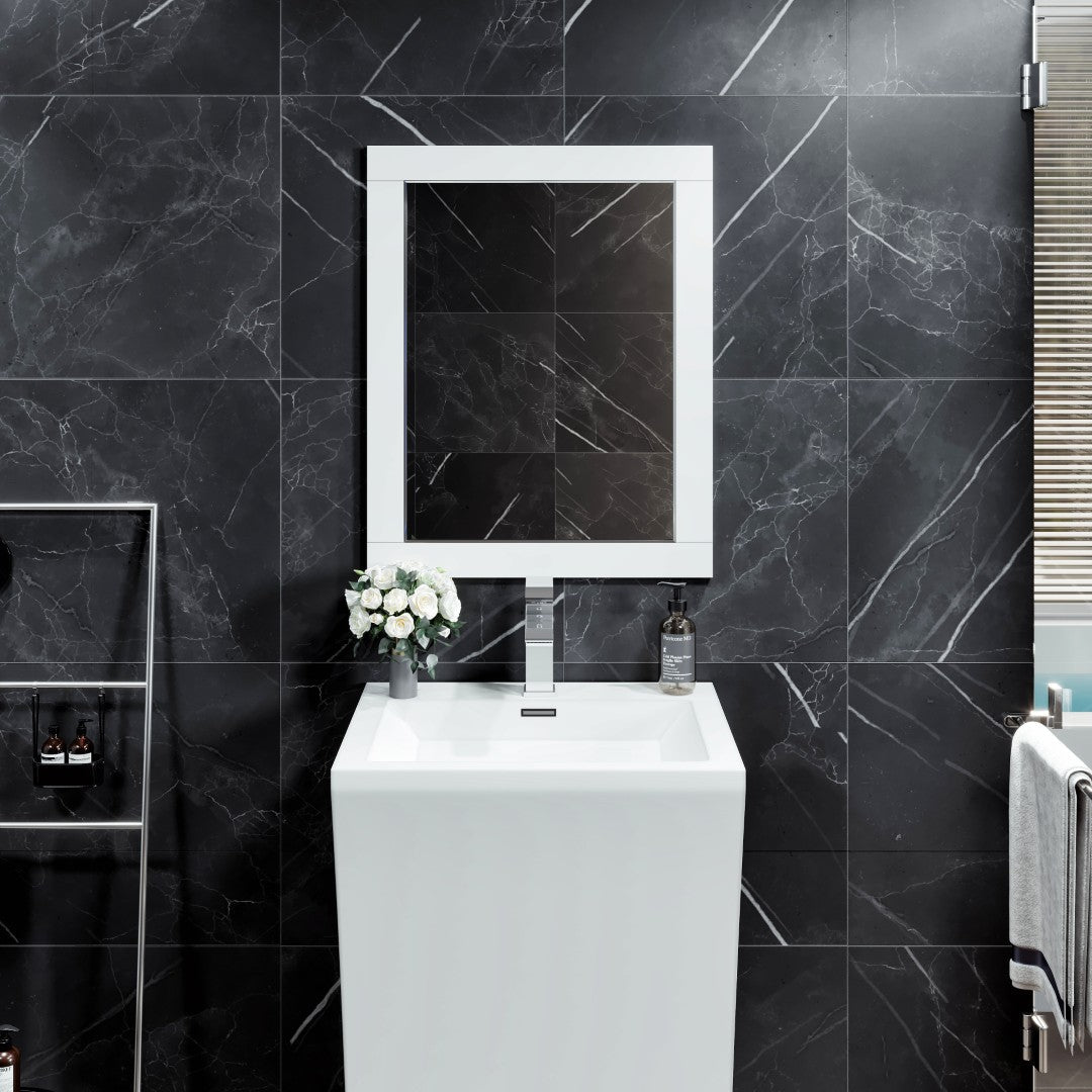 Eviva Aberdeen 72" x 30" Rectangular White Wooden Framed Mirror