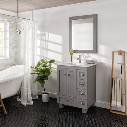 Eviva Aberdeen 72" x 30" Rectangular White Wooden Framed Mirror