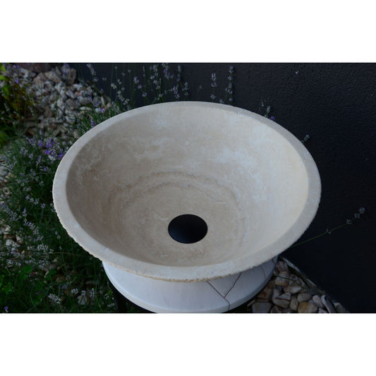 HANDCRAFTED LIGHT BEIGE TRAVERTINE SINK