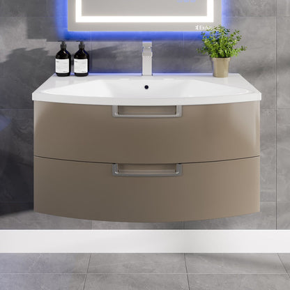Eviva Lola Wall Mount Bath Vanity with Acrylic Top and Integrated Sink