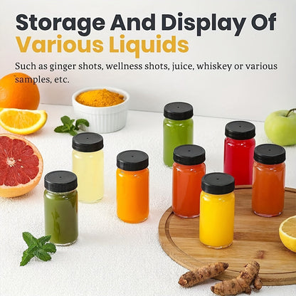 6Pack Mini Insulated Glass Shot Bottles with Lids