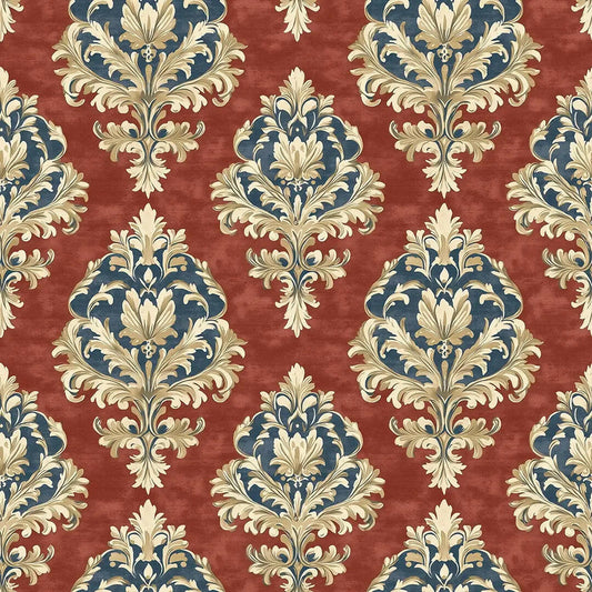 Venetian Crimson Brocade Wallpaper