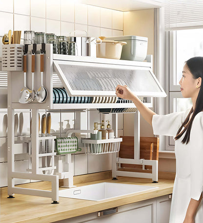 Kitchen Sink Storage Stand Surface Washed Bowl And Chopstick Rack | Kitchen + Metal