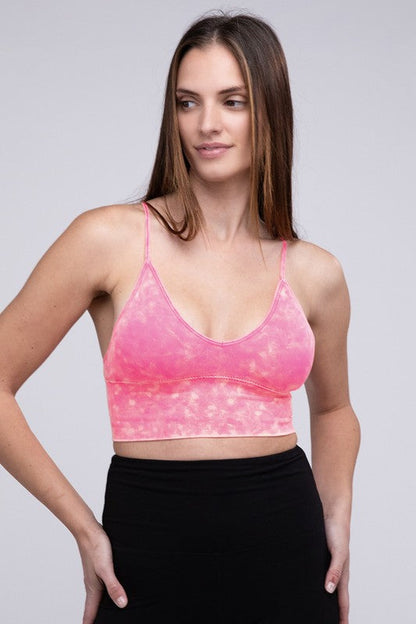 ZENANA Washed Ribbed Bra Padded Tank Top