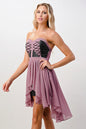 Strapless Lace-Up High-Low Dress | Apparel | Kitchen + Metal