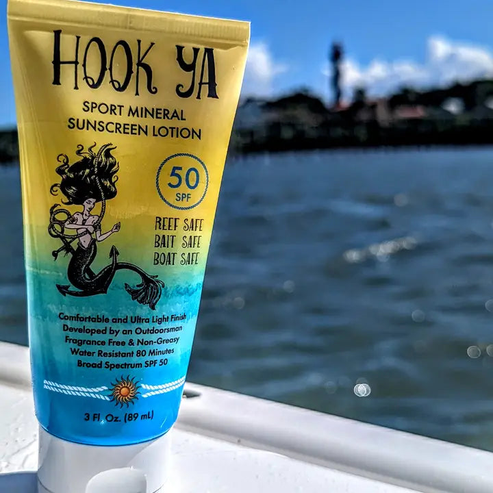 Hook Ya Sport Mineral Sunscreen Lotion SPF 50 – Reef Safe, Bait Safe, Boat Safe