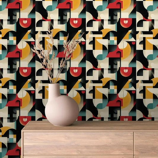 Retro Metro Geometric Mural