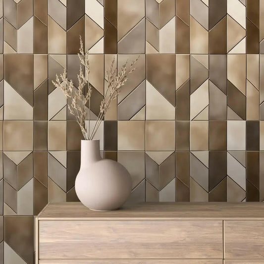 Gilded Earth Geometric Mosaic