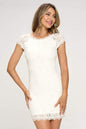 Elegant Cap Sleeve Lace Bodycon Dress with Scalloped Hem | Apparel | Kitchen + Metal
