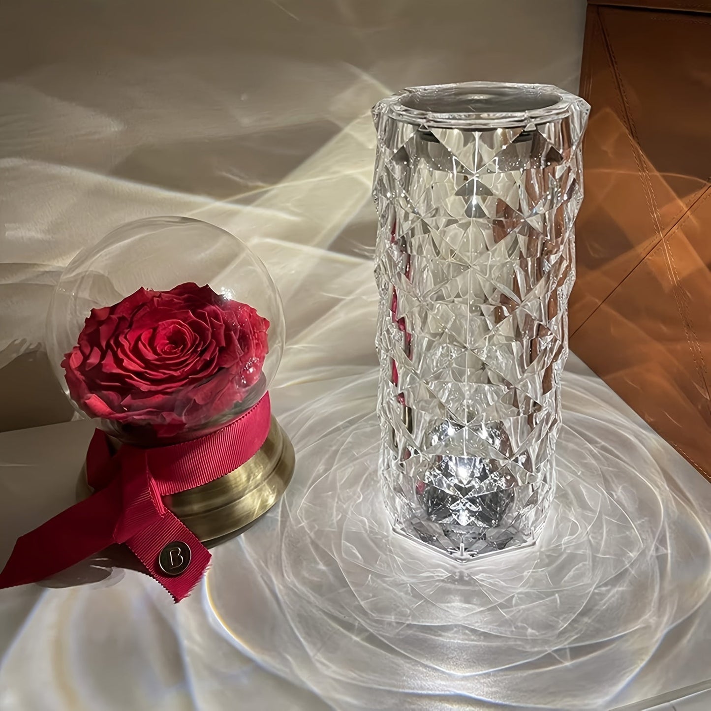 Crystal Diamond Desk Lamp TouchControlled LED Light with USB Charger