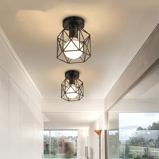 Modern Nordic Black Geometric Ceiling Light  E27 Base