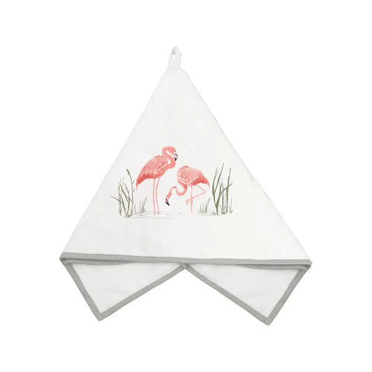 Flamingo Terrycloth Guest Hand Towel