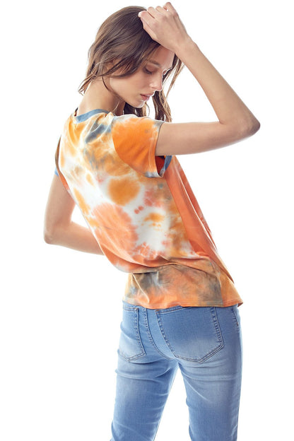 Tie-Dye Twist Front Short Sleeve Top | Apparel | Kitchen + Metal