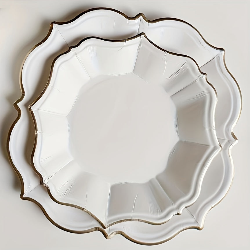 Elegant 60Piece White Disposable Plate Set for Events