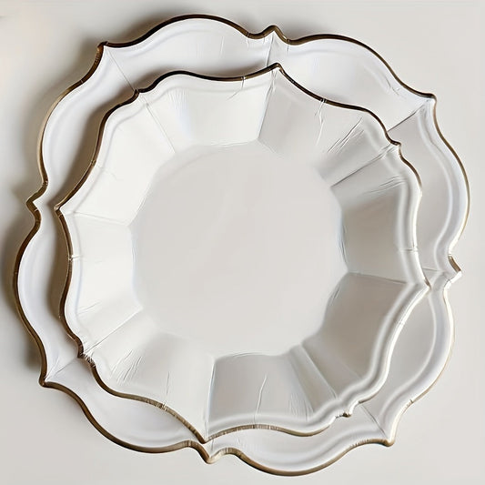 Elegant 60Piece White Disposable Plate Set for Events