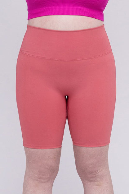 ZENANA Plus Athletic High Rise Biker Shorts