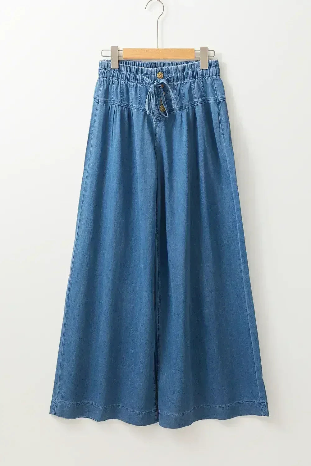 Carbon Grey Mineral Wash Button High Waist Wide Leg Jeans