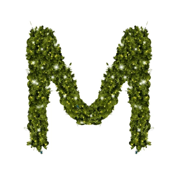Green Garland with Warm White Lights |  99'X 8"