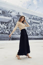 EYELET SKIRT IN BLACK