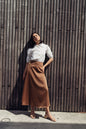 SATIN SKIRT IN CARAMEL