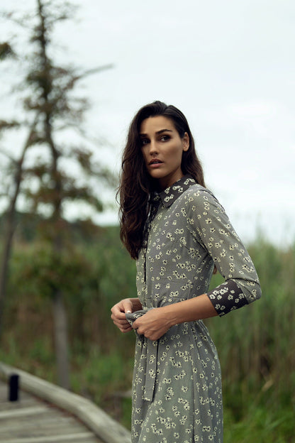 Floral combo dress