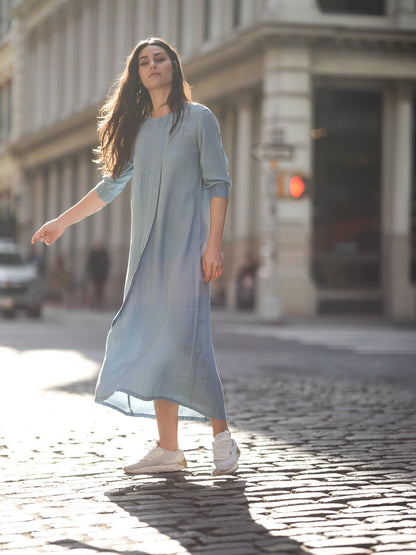 TENCEL PLEAT DRESS