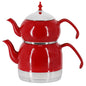 Korkmaz Rena 1.1 Liter Tea Pot and 2.4 Liter Kettle Set in Red
