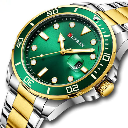 Men's large dial calendar watch