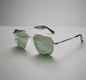 WO|MN logo aviator sunglasses metal and acetate frame - gold with dark green polarized lenses