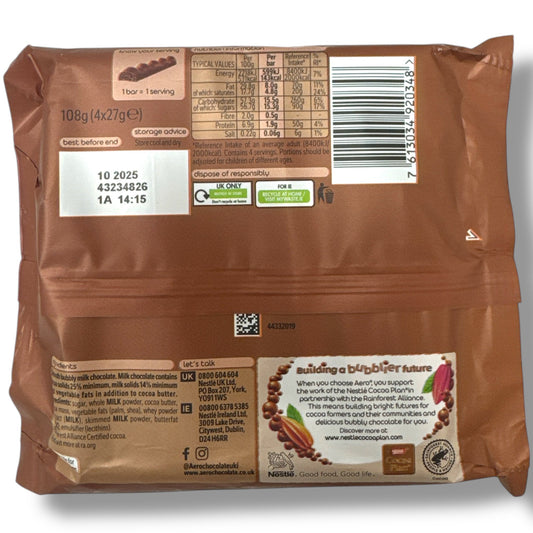 Aero Chocolate Bar - Deliciously Light Chocolate Treat with Unique Bubbles for a Melting Experience