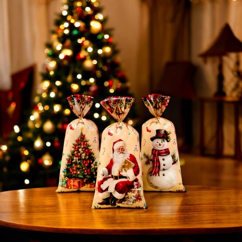 Xmas Goodie Bags - Christmas Party Gift Wraps 10-Pack