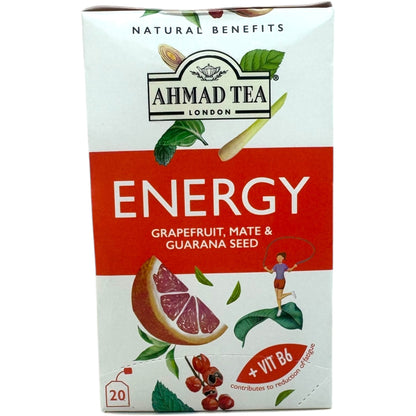 Ahmad Tea Energy Herbal Tea - Natural Boosting Blend for Vitality and Well-Being