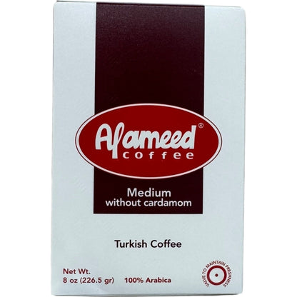 Alameed Medium Turkish Coffee - Rich Flavor Without Cardamom, 500g Package
