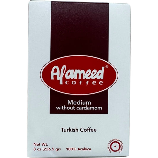 Alameed Medium Turkish Coffee - Rich Flavor Without Cardamom, 500g Package