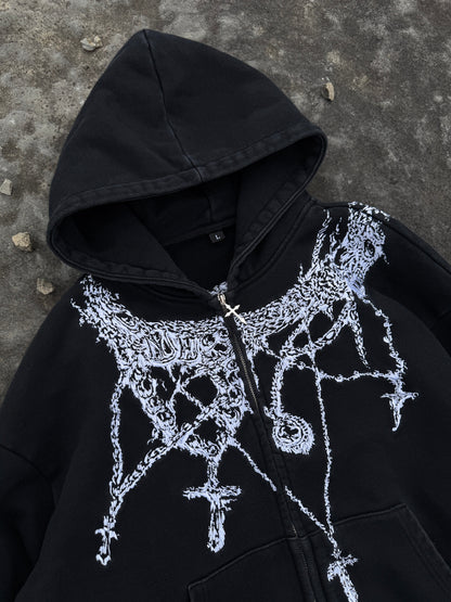 *Breaking Chains Zip-Up (Black/White)